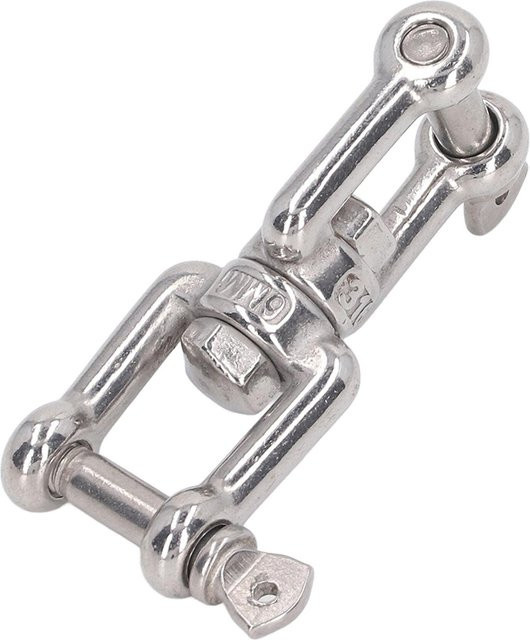 Fishine Doppelmaulschäkel aus rostfreiem 304 Edelstahl in Grau/Silber als universeller Ankerverbinder - Bild 1