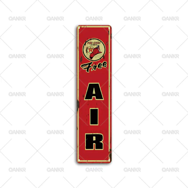 OANKR Retro Metallschild Tankstelle Vintage Wanddekoration in Rot, B/H: 40 x 40 cm - Bild 2