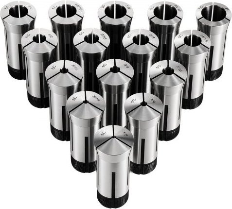 VEVOR 5C Präzisions-Spannzangen Set Typ 385E in Silber, 15-teiliges Rundspannzangen-Set aus gehärtetem Stahl für Fräsmaschinen und Bohrmaschinen, 1/8-1 Zoll - Bild 1