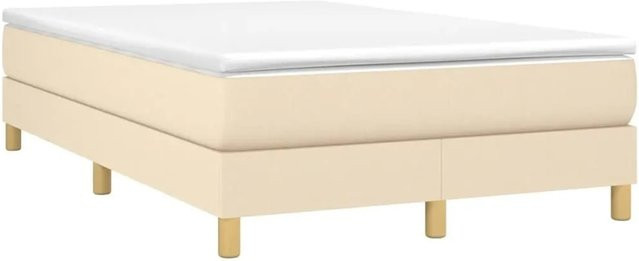 vidaXL Boxspringbett Hybrid mit Matratze und Taschenfederkern in Beige, B/T: 120 x 200 cm - Bild 1