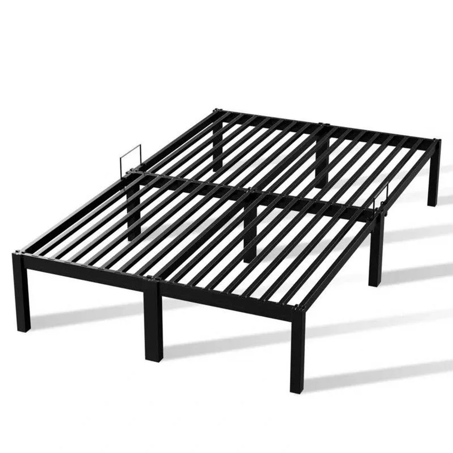 HOMAVO Metallbettgestell aus Stahl in Schwarz Matt im Industriestil, B/T/H: 160 x 200 cm - Bild 2