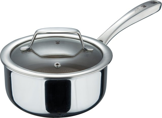 MASTERPRO Stielkasserole GIRO 3 aus Edelstahl und Aluminium, Silber, Durchmesser: 16 cm - Bild 1