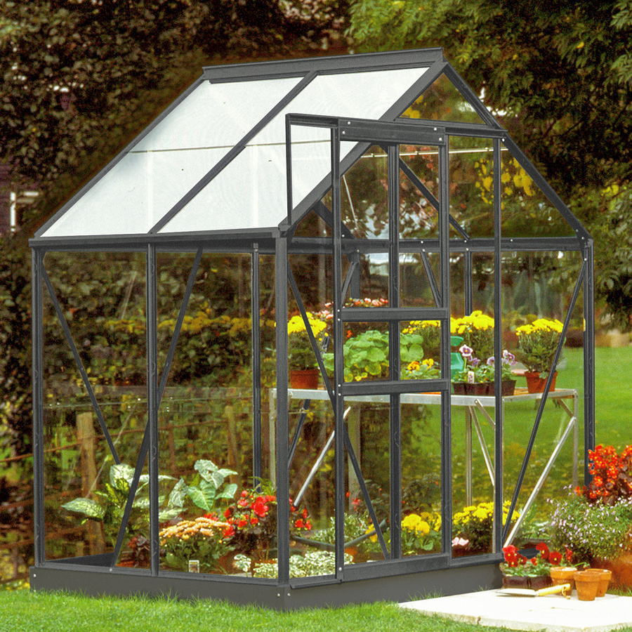 Vitavia Gewächshaus Planet 2500 mit Fundamentrahmen, Schwarz, 2,5 m², Aluminium und ESG-Glas - Bild 2