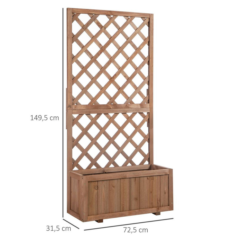 Outsunny Pflanzkasten aus Holz in Orange und Braun, B/H/L: 25 x 27 x 67 cm - Bild 3