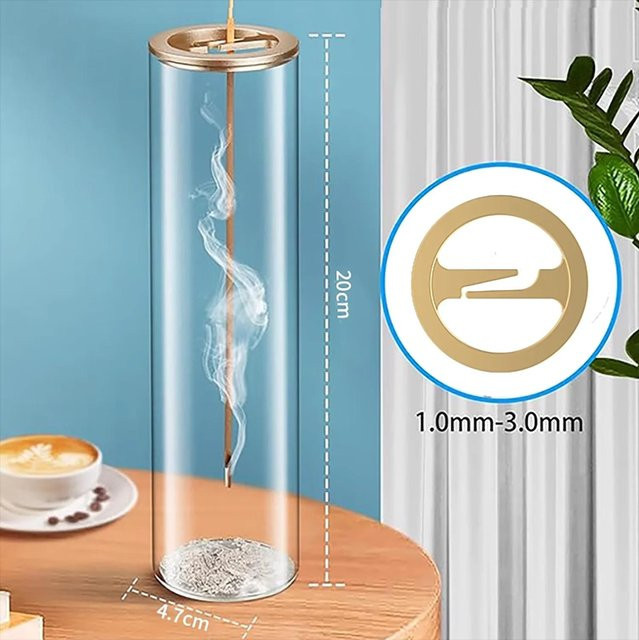 Modernes Räuchergefäß aus Glas von Yiran Furniture mit abnehmbarem Aschefänger in Transparent, ideal für Yoga und Meditation - Bild 1