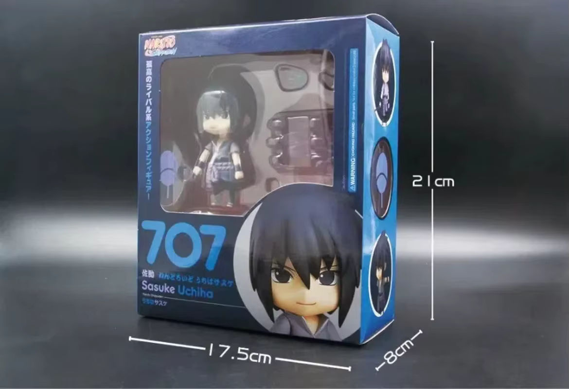 Bandai Naruto Uchiha Sasuke Anime Actionfigur Q-Version aus PVC mit austauschbaren Gelenken, mehrfarbig, Höhe: 10 cm - Bild 3