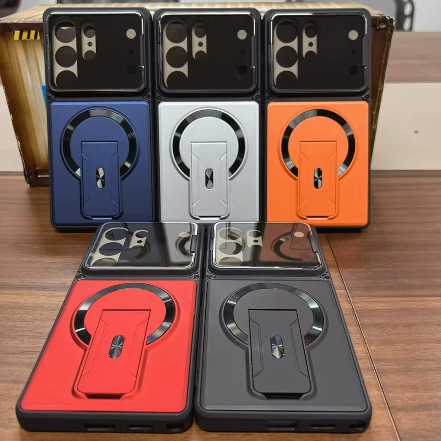 MagSafe Magnetische Handyhülle mit Kamerahalterung für Samsung Galaxy S26 S25 S24 S23 Ultra FE A57 A37 A17 A07 A56 A36 in Orange - Bild 3