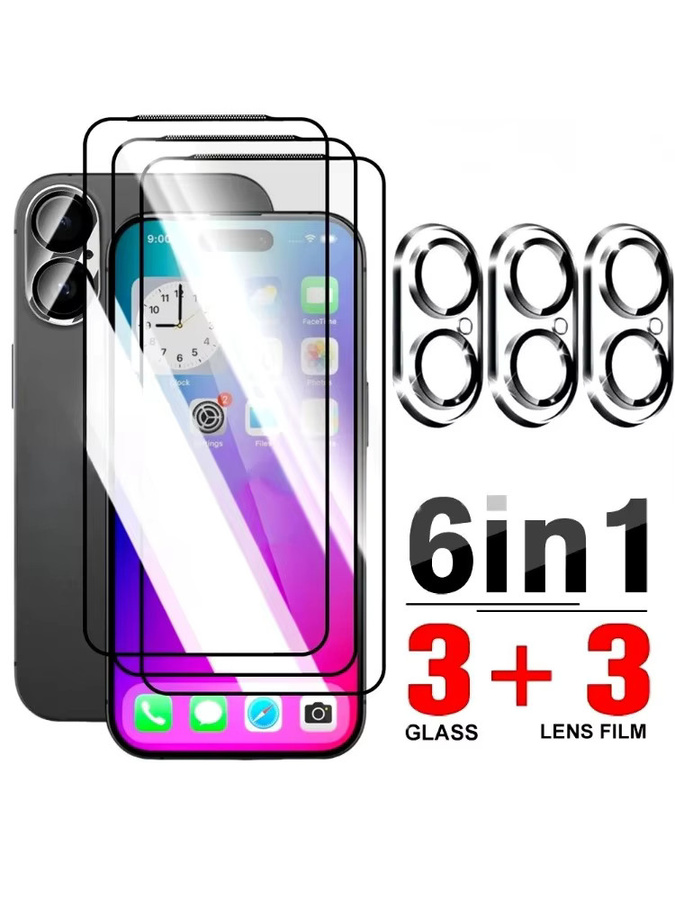 6-in-1 Ultra HD Full Screen Protector und Kamera Objektiv Schutzfolie für iPhone 14, transparent - Bild 6