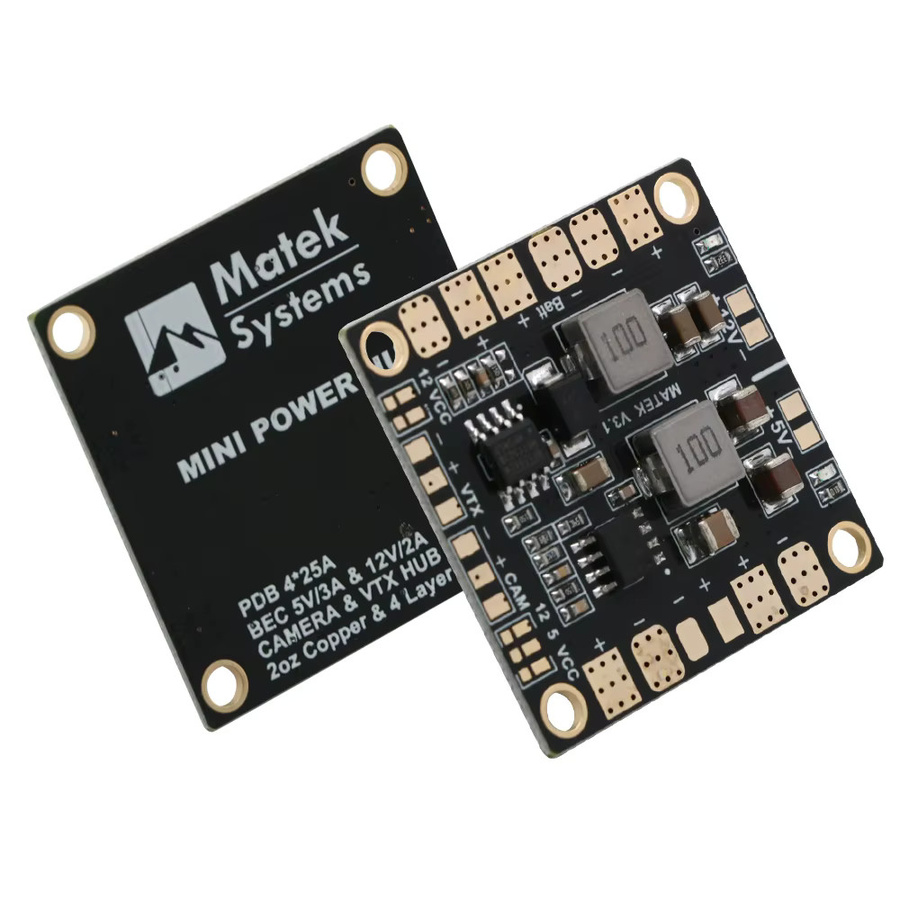 Matek Mini Power Hub Stromverteilungsplatine PDB mit BEC 5V & 12V in Schwarz für FPV Multicopter und Quadcopter - Bild 2