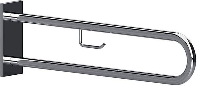Brillantbad BELP Stützgriff in U-Form mit Toilettenpapierhalter aus Edelstahl poliert in Silber, B/T/H: 10,3 x 25,3 x 82,9 cm - Bild 1