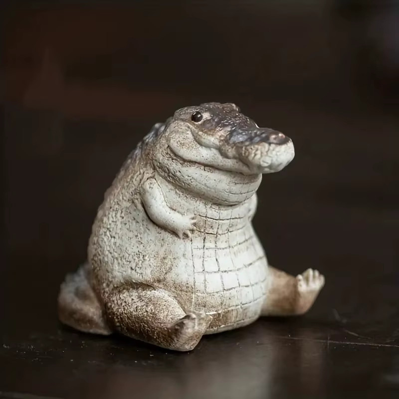 Handgemachtes Krokodil-Tee-Ornament aus Keramik für die Teezeremonie - Bild 4