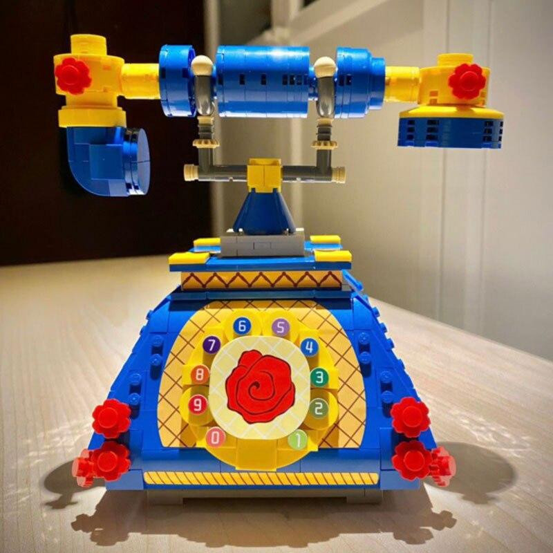 LOZ 1124 Blaues Wählscheibentelefon Blumenmodell Miniblöcke Bauspielzeug ab 7 Jahre - Bild 4