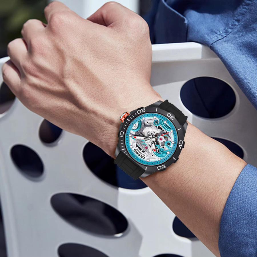 Deesio Armbanduhr, Automatik, Titan, Kunststoff, Schwarz, Herren - Bild 2
