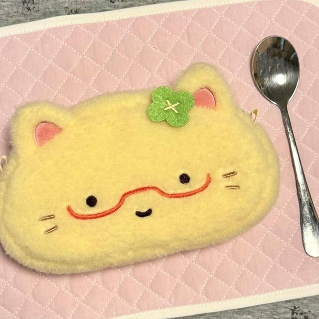 Omelette Kitten Federtasche in Gelb, multifunktionales Cartoon Schreibwaren Etui mit großer Kapazität für die Schule - Bild 1