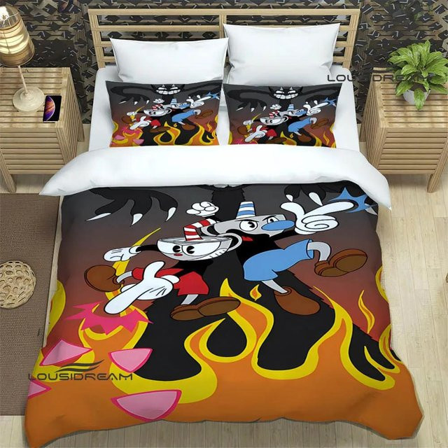 Cuphead Cartoon Bettwäscheset mit Motivdruck von Lodestar, US King, B: 264 cm, T: 229 cm - Bild 1