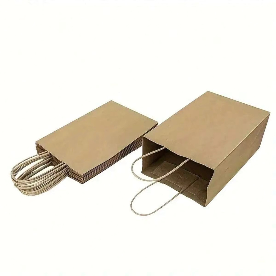 10 Stück kleine Geschenktüten aus braunem Kraftpapier für Hochzeiten und Geburtstage - Bild 3