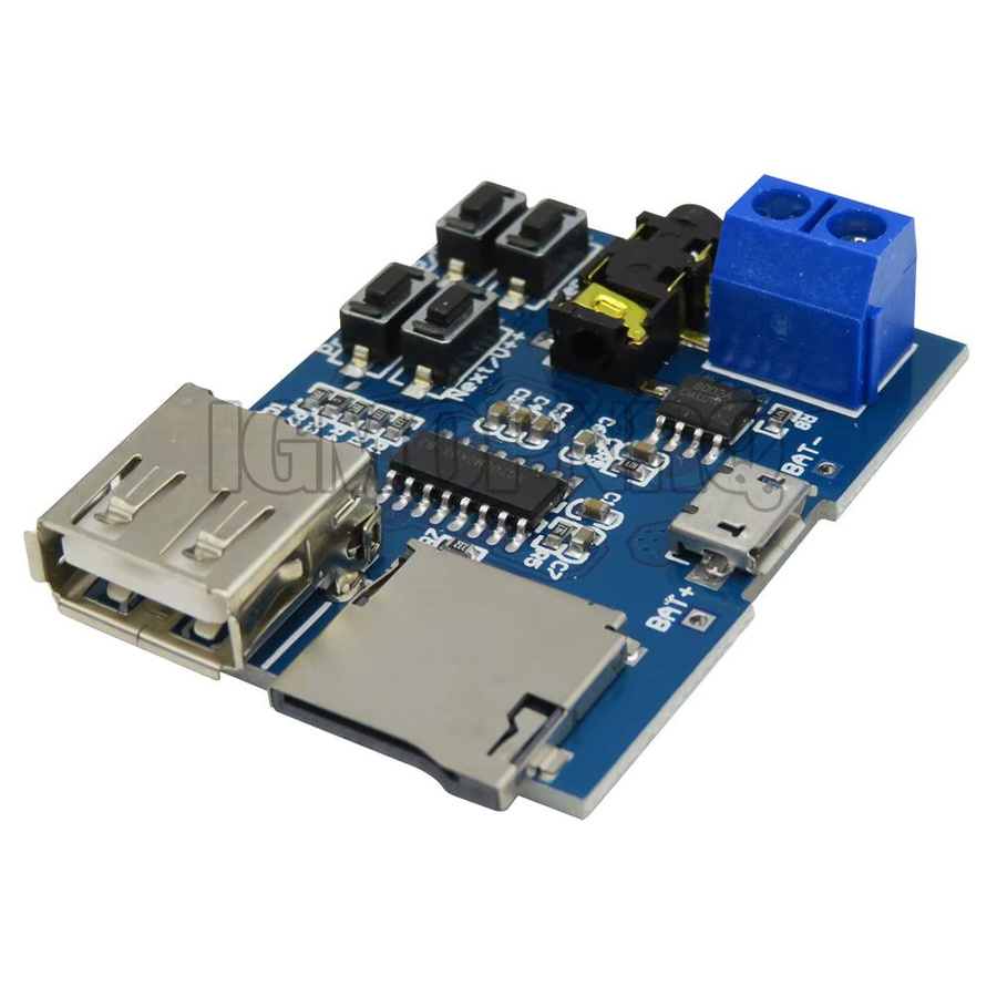 TF Karte U Disk MP3 Decoder Board Modul als Audio Player und Verstärker Dekodierung Modul in Blau - Bild 2