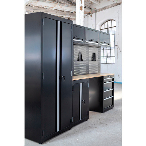 Ondis24 Werkstatt-Set Männerküche aus Stahl und Buchenholz in Schwarz, B/H/T: 260 x 183 x 46 cm - Bild 3