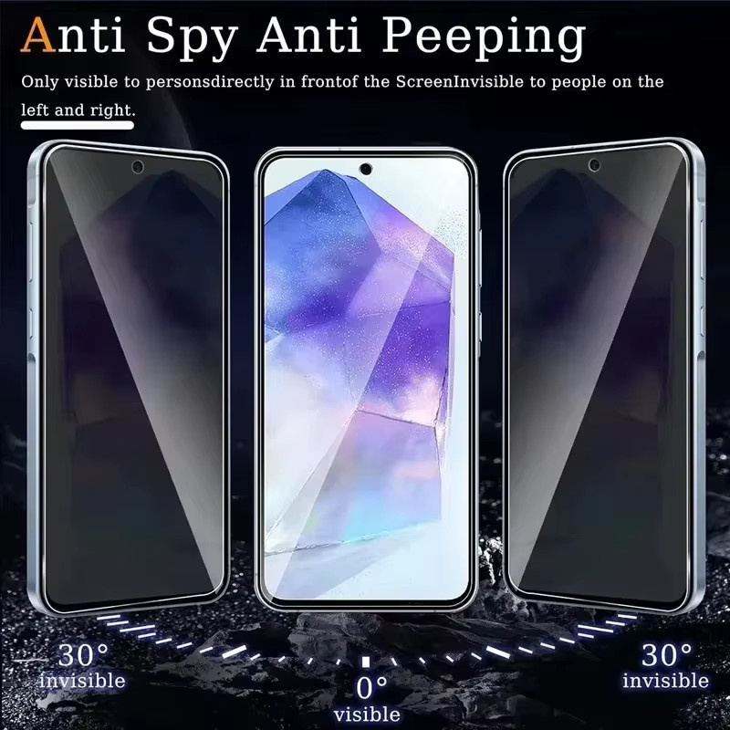 Anti-Spy Panzerglas Sichtschutz-Displayschutzfolie für Samsung Galaxy S25 Ultra A56 A36 S24 FE S23 S21 S22 A17 A07 A55 A26 in Transparent - Bild 2