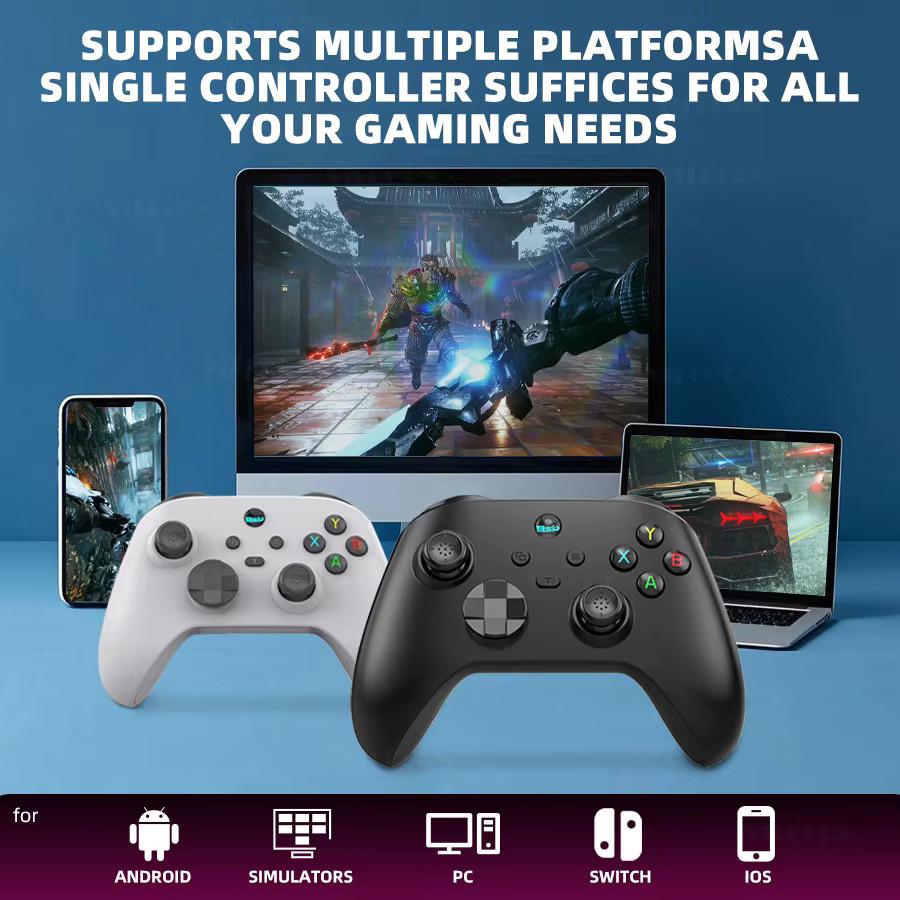 VILCORN G6 Bluetooth kabelloser Game-Controller mit Hall Rocker Joystick für iOS, Android, PC und Nintendo Switch in Schwarz - Bild 4