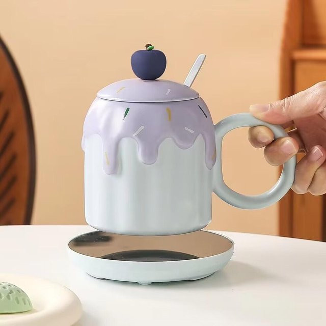 Yiran Furniture Keramiktasse mit konstanter Temperatur von 55 Grad, Mehrfarbig, 470 ml - Bild 1