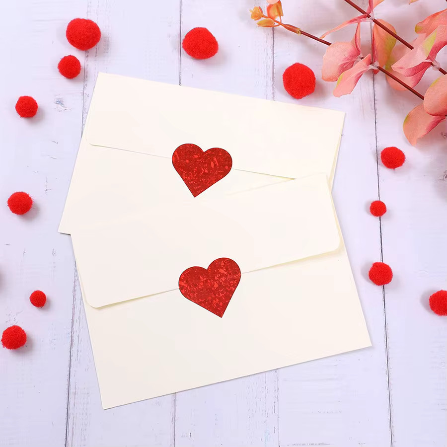 500 Stück glitzernde Herz-Aufkleber in Rot für Scrapbooking und Dekoration - Bild 3