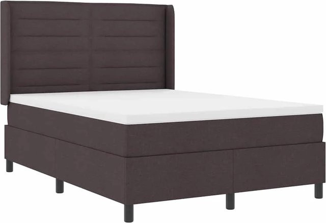 vidaXL LED Boxspringbett mit Matratze Dunkelbraun B/T/H: 140 x 200 x 147 cm - Bild 1