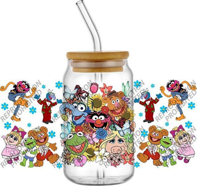 Funko The Muppet Show Kermit der Frosch UV DTF 3D Transfer-Aufkleber für Glasbecher, Mehrfarbig - Bild 1