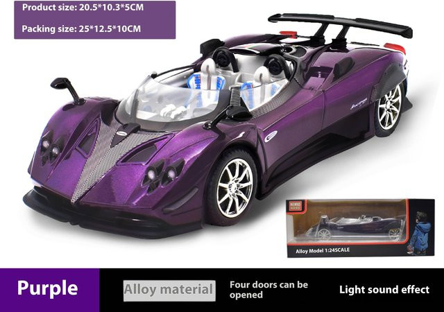 Linyi toy car Zonda Super-Sportwagen, Modellauto, 1:24, Metall, mit Licht und Geräusch, ab 14 Jahren - Bild 1