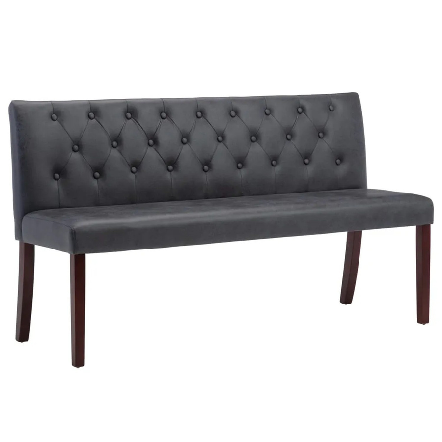 vidaXL Sitzbank im Retro-Stil mit Knopfmuster, Grau, B: 148,5 cm, H: 52,0 cm, T: 84,5 cm - Bild 2