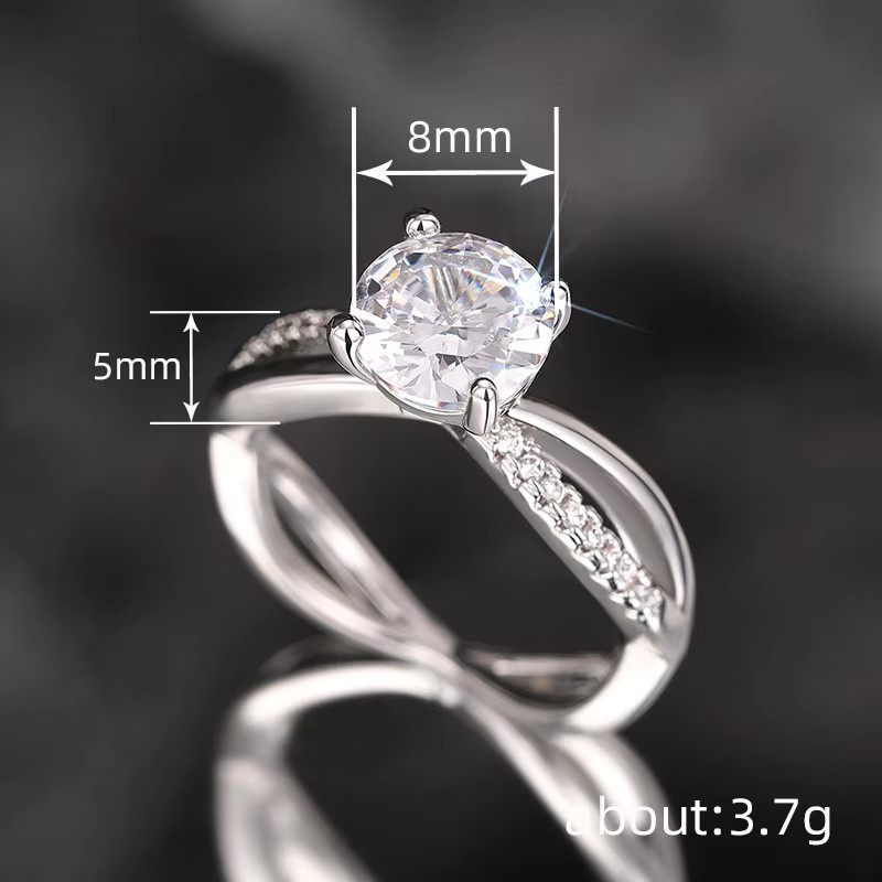 Huitan Ring, Zirkonia, Silber, Damen - Bild 4
