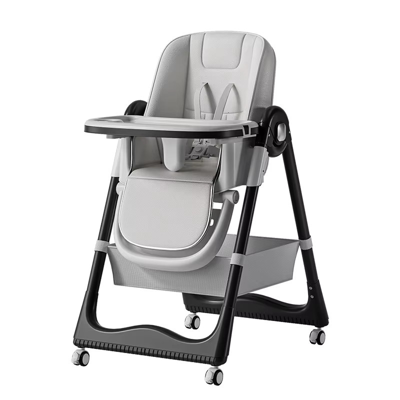 Multifunktionaler und faltbarer Baby-Esszimmerstuhl von Pakey in Braun, verstellbarer Kinderstuhl und Baby-Liegestuhl - Bild 3