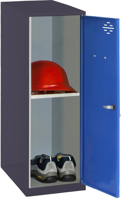 PROREGAL Schließfachschrank AMEGO Spind mit 1 Fachboden in Blau-Anthrazit, H x B x T: 91,5 x 30 x 50 cm - Bild 1