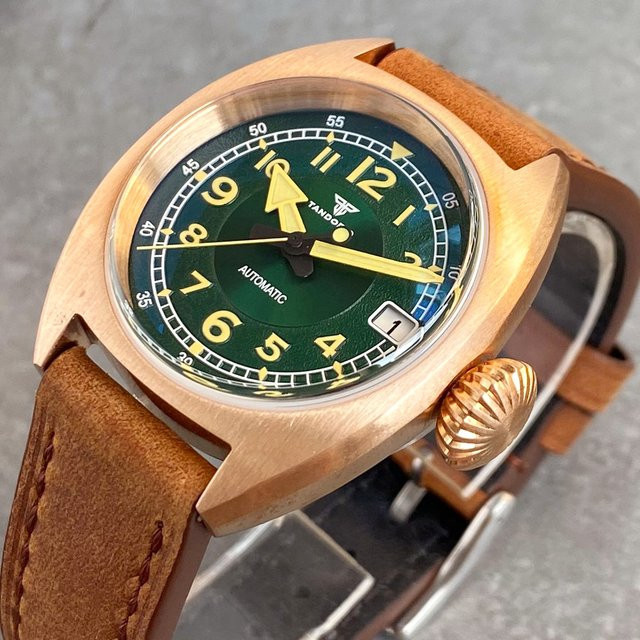Tandorio Taucheruhr, Automatik, Bronze, Grün, 36 mm, Herren - Bild 1