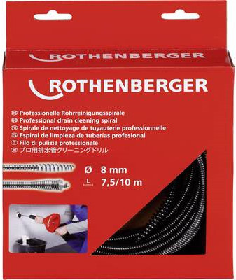Rothenberger Rohrreinigungsspirale aus Edelstahl mit Keulenkopf, Durchmesser: 8 mm, Länge: 7,5 m - Bild 2