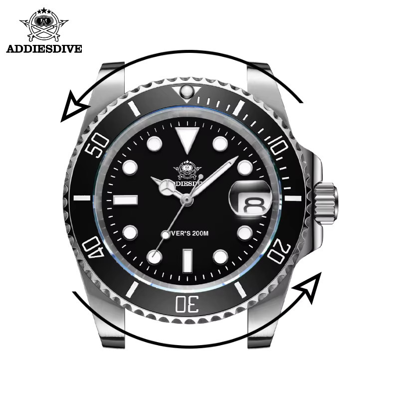 ADDIESDIVE Taucheruhr, Quarz, Edelstahl, Keramiklünette, 20 ATM, Unisex - Bild 4