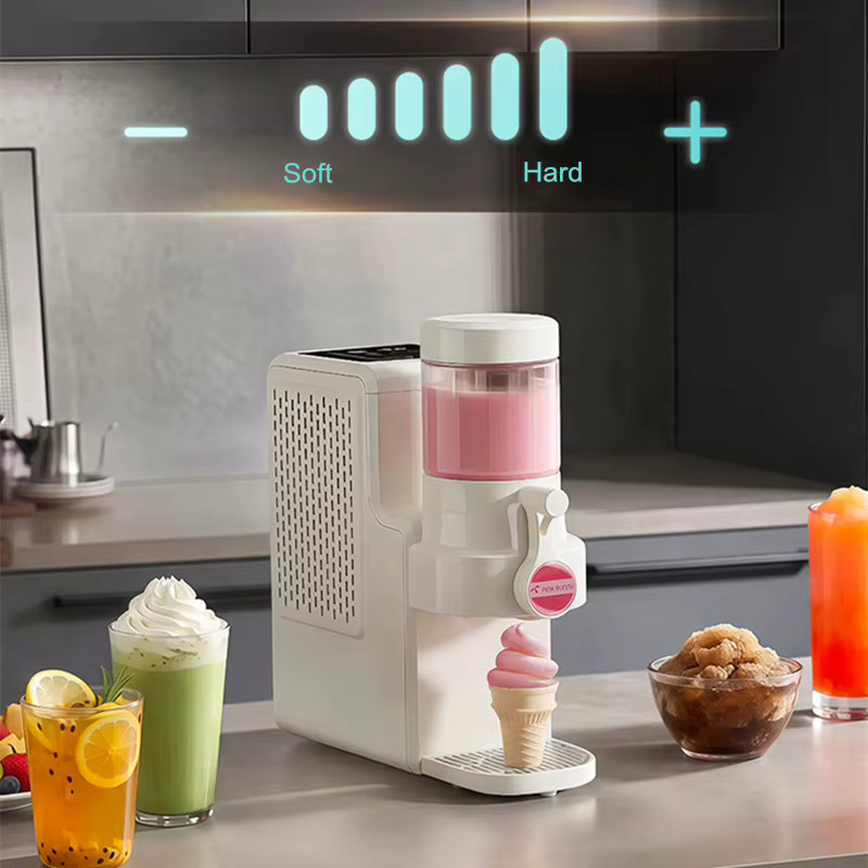 SUSWEETLIFE 2-in-1 Eismaschine mit Kompressor für Frozen Smoothies und Milkshakes, weiße Edelstahlschüssel, 500 ml - Bild 2