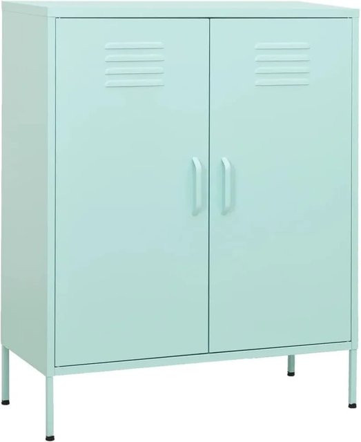 DELUKE Sideboard KEVI Metallschrank aus Stahl in Mintgrün B/T/H: 80 x 35 x 101,5 cm - Bild 1