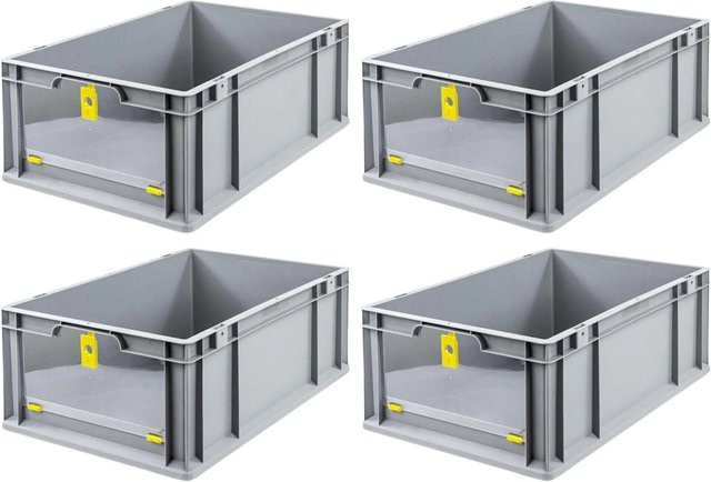 PROREGAL SuperSparSet 4x Eurobox NextGen Insight Cover Eurobehälter mit Deckel, Gelb, H x B x T: 22 x 40 x 60 cm, 44 Liter - Bild 1