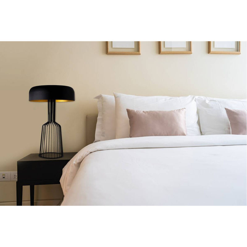 Opviq Tischleuchte aus Eisen in Gold und Schwarz mit E27 Fassung, B/T/H: 36 x 36 x 57 cm - Bild 2