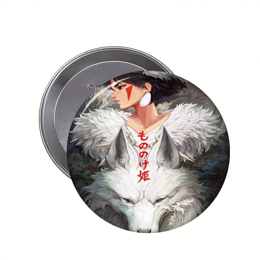Brosche Prinzessin Mononoke, Weißblech, Bunt - Bild 5