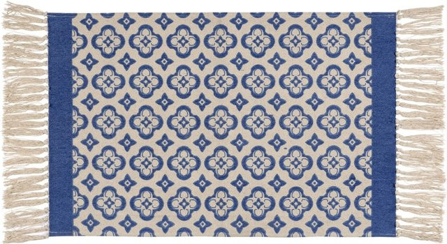Wenko Badteppich Presa in Blau mit Orient-Look, rutschfest und waschbar, Breite: 50 cm, Tiefe: 80 cm - Bild 1