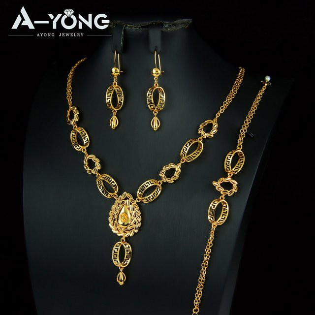 A-YONG AYONG JEWELRY Schmuck-Set, 21k Vergoldet, Gold, Damen, Vintage - Bild 1