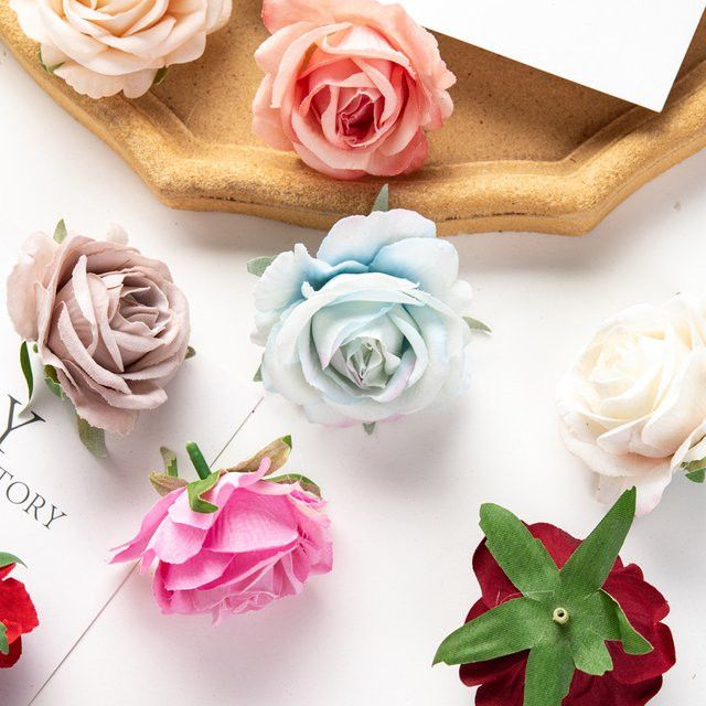 XIAOYINMO Künstliche Flanell Rosen in Champagner für Hochzeit und DIY-Dekoration - Bild 1