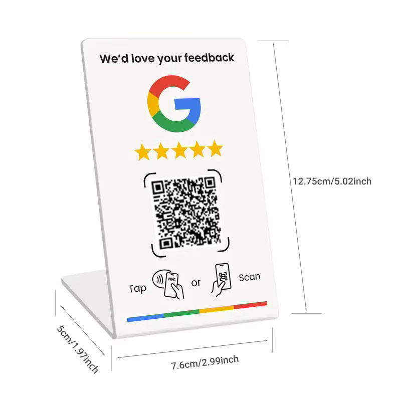 HACHANLUN NFC 215 Tap Card in Weiß zur Programmierung für Google Reviews und QR-Codes (13,56 MHz) - Bild 5