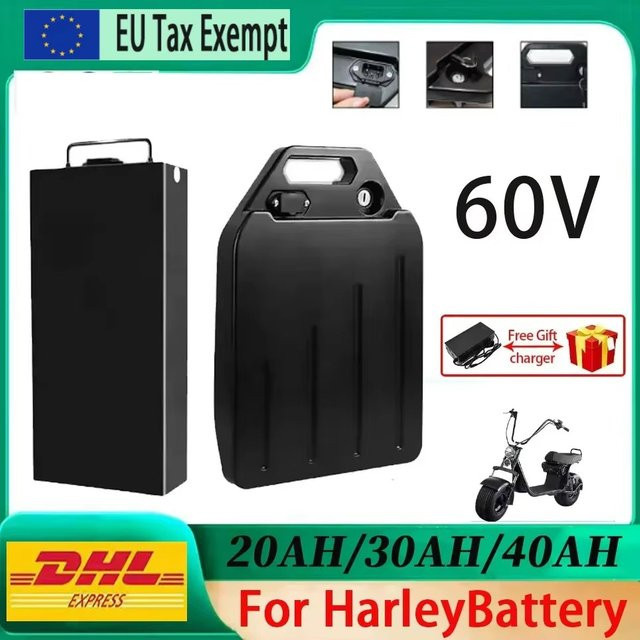 Lithium-Akku für Elektrofahrzeuge und Citycoco Elektroroller, 60V, Farbe: Schwarz - Bild 1