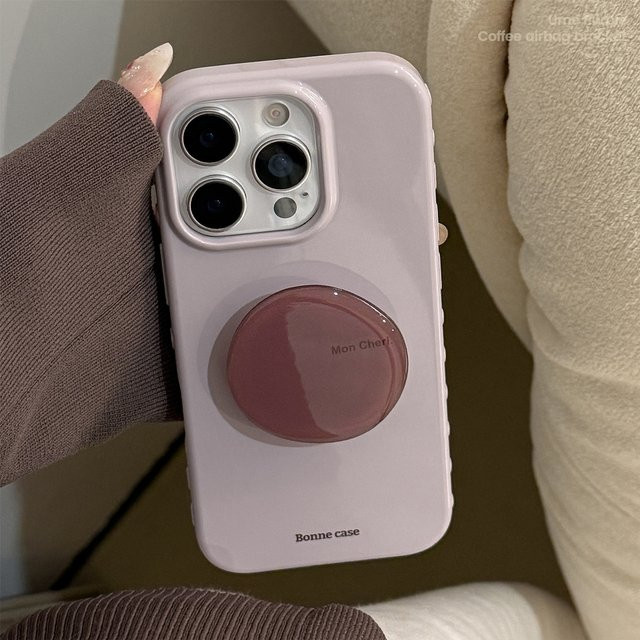 MUQGEW Stoßfeste Handyhülle im Koreanischen Stil mit Halterung für iPhone 17 16 15 14 13 12 Pro Max, Farbe: Pink - Bild 1