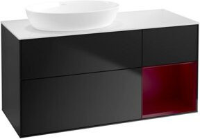V&B Waschtischunterschrank Finion mit Wandbeleuchtung, Blau lackiert, Breite: 120 cm, Tiefe: 50,1 cm, Höhe: 50,1 cm - Bild 1