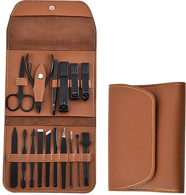 TPFBeauty Maniküre- & Pediküre-Set, 16-teilig, Braun, Unisex - Bild 1