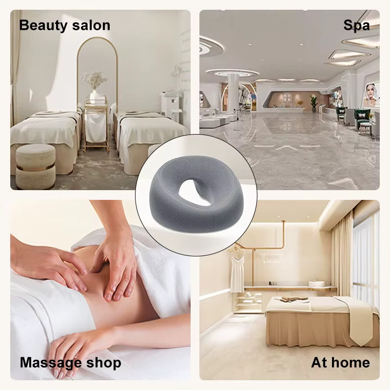 HMQ Beauty Gesichts-Daunenkissen in Grau, atmungsaktives Memory-Foam Keilkissen für Massagebetten, Beauty-Salons und SPA - Bild 3